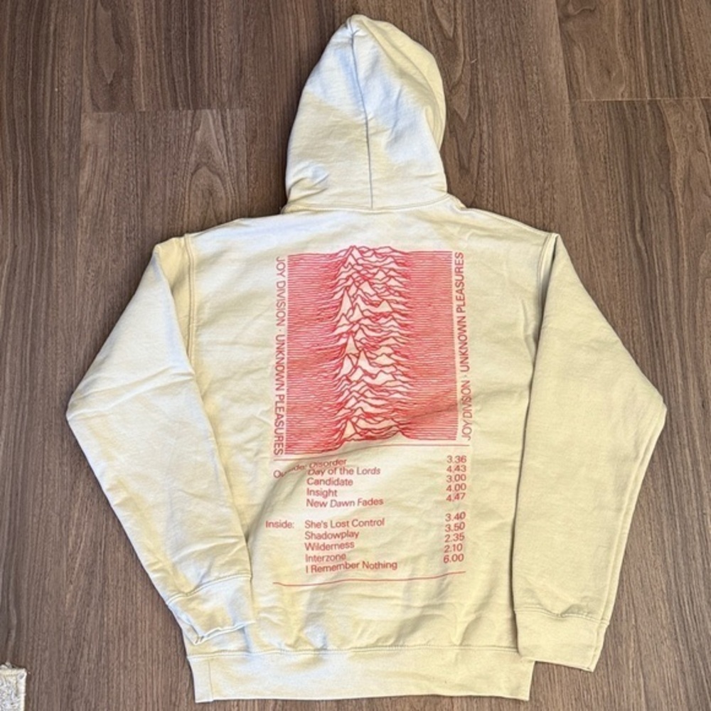 NWT Joy Division Color bars, Graphic Hoodie - beige size small